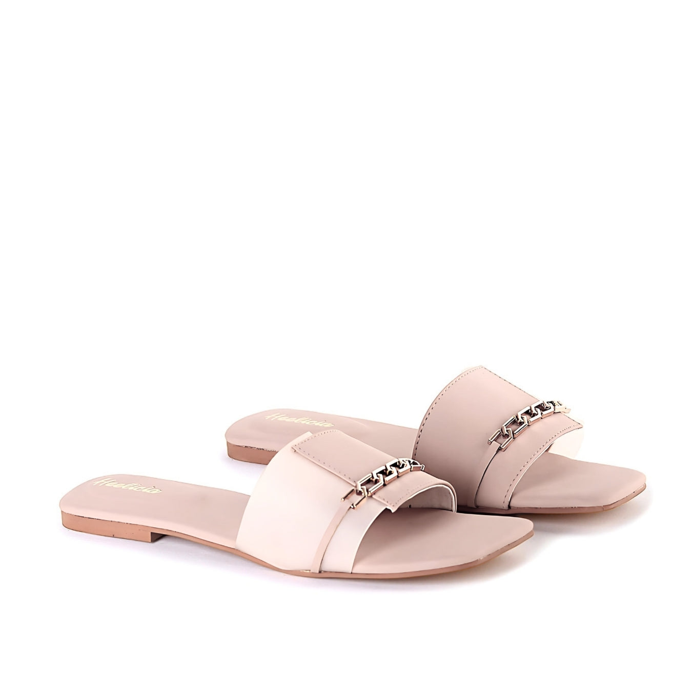 Fresina Chain Flat Slippers - Fawn