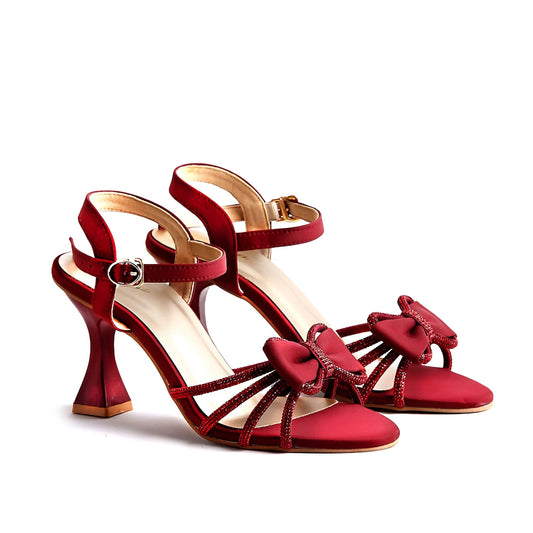 Tivona Maroon Fancy Bow Sandal